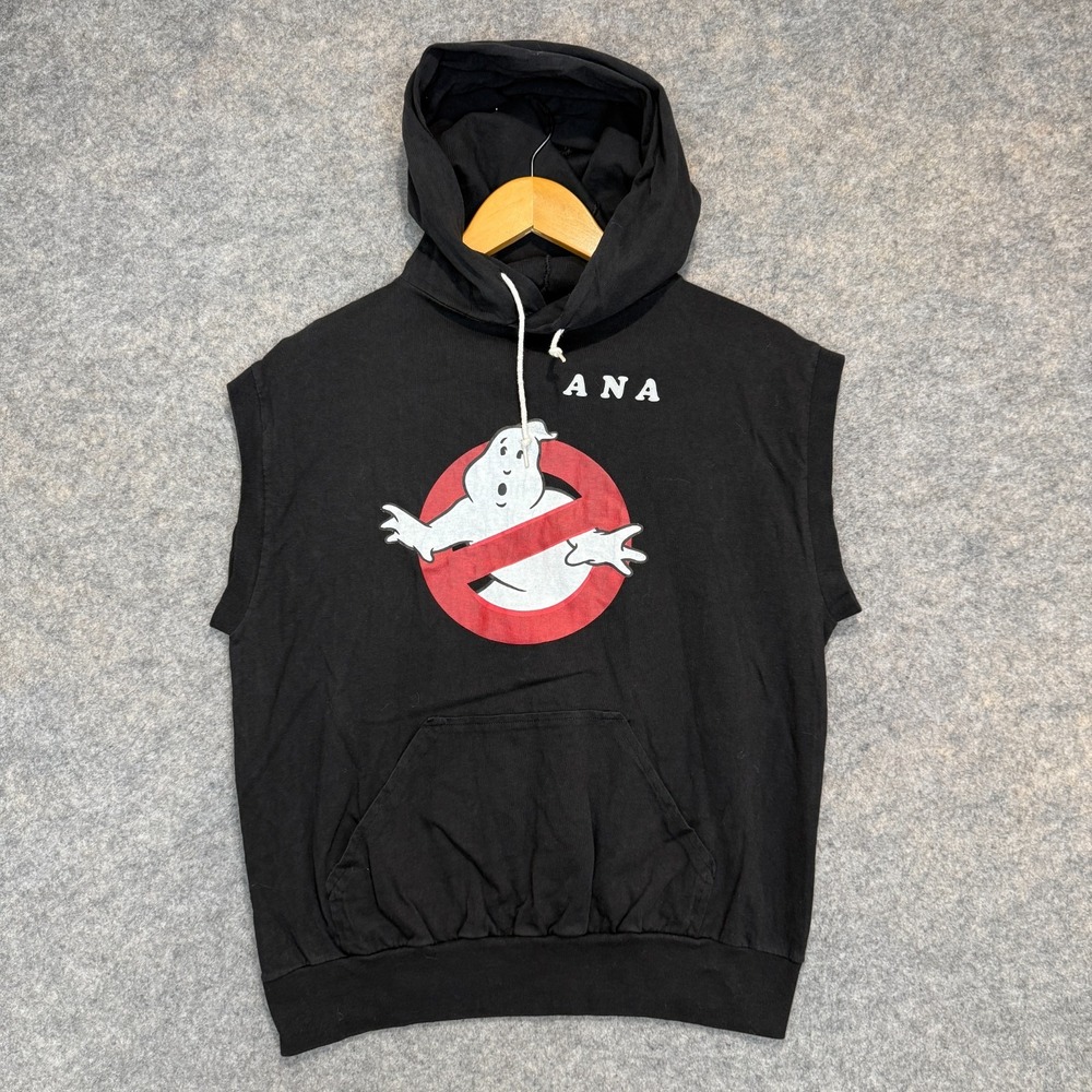 Vintage Ghostbusters Sleeveless Hoodie Womens Large Movie Promo 80s USA‎ Single